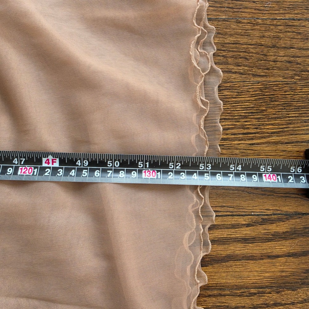 Intime of California Robe Women M Pink Sheer Feather Trim Long Mesh Vintage - Picture 6 of 10